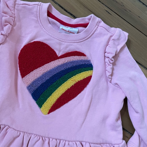 Hanna Andersson Heart Sweatshirt Dress and Leggings Set - Picture 2 of 9